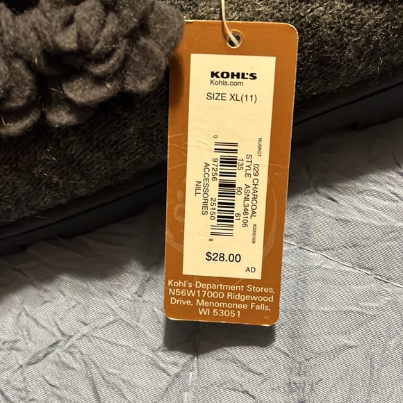 NWT Women’s Sonoma slippers gray size XL -11 charcoal faux fur line rubber sole - Picture 4 of 8
